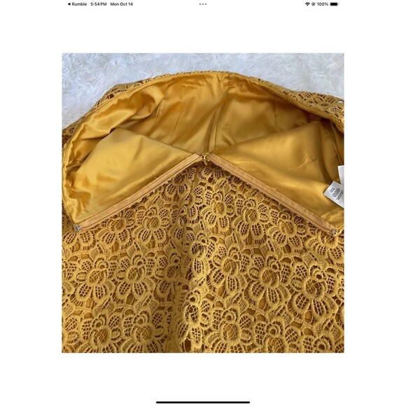 Anne Klein New York Woman’s Size 6 Crocheted Top And Skirt Mustard Yellow VTG - Picture 8 of 12